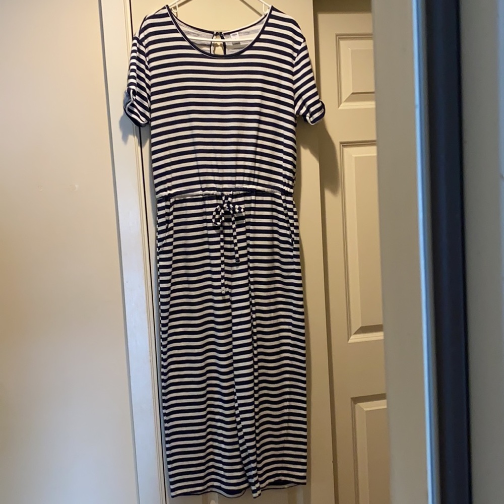 Terrycloth striped jumpsuit